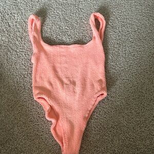 Hunza G peach one piece swimsuit